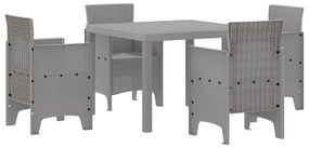 vidaXL Kert étkező szett 5 pcs Világosszürke Polipropilén