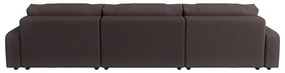 Barna kordbársony kinyitható tárolóhelyes sarokkanapé Sara – Ropez