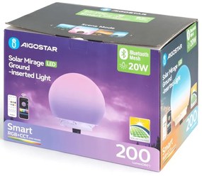 Aigostar LED RGB dimmelhető kültéri MESH lámpa 20W/3,7V 4000mAh 2700–6500K IP65 átm. 20 cm