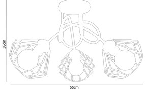 Felületre szerelhető csillár CEED 3xE27/60W/230V