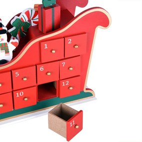 NIKOLAS adventi naptár, 52x31x13cm, színes Spielwerk