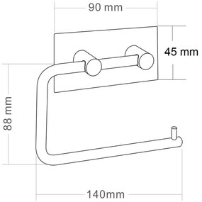 Sapho, Öntapadó WC-papír tartó, szálcsiszolt rozsdamentes acél, 33207