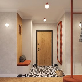 Narancssárga mennyezeti lámpa üveg búrával ø 12 cm Orbital – Sollux