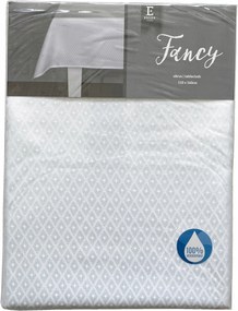 Fehér abrosz vízálló 130x180 cm rombusz mintával