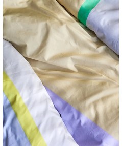 Levendula színű-bézs egyszemélyes hosszabbított pamut ágyneműhuzat 140x220 cm Block – Hübsch