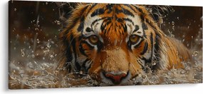Kép - Portré egy tigris a vízben (120x50 cm)