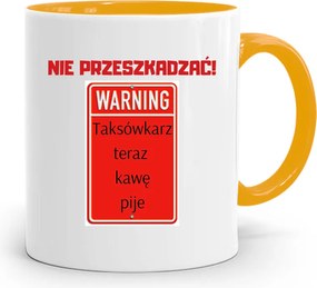 Sárga Bögre Taxisofőrnek Most Kávét Iszik fényképes nyomattal