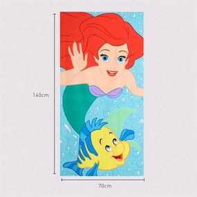 Disney Hercegnők Flounder fürdőlepedő, strand törölköző 70x140cm (Fast Dry)