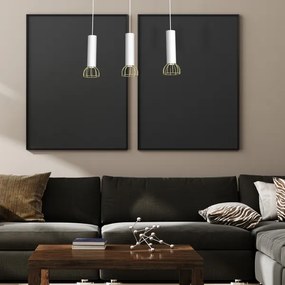 Csillár zsinóron DANTE 3xGU10/25W/230V fehér/arany