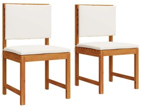 vidaXL Kerti Szék párnával 2 pcs Barna Tömör akácfa