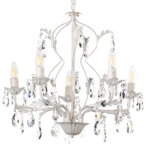 ONLI - Csillár láncon TERESA 5xE14/6W/230V fehér