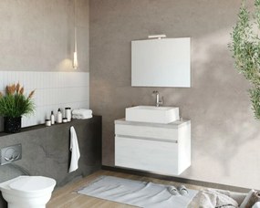 Bogota 80cm-es 1 fiókos fürdőszobaszekrény fehér tölgy &amp; beton