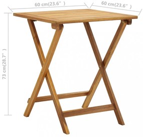 3 darabos összecsukható tömör akácfa bisztrószett párnákkal