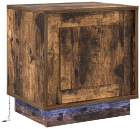 LED fényes éjjeli szekrények 2 db Füstölt tölgy 44x34,5x45 cm