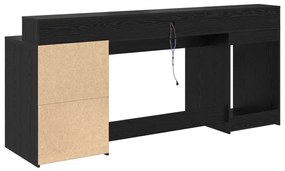 Fekete tölgy íróasztal 200x55x91 cm Szerelt fa