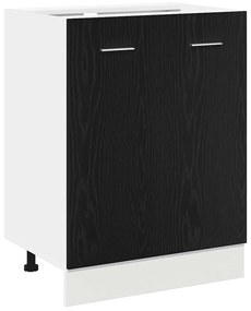 Alsószekrény Fekete Tölgy 60x46x81,5 cm Forgácslap