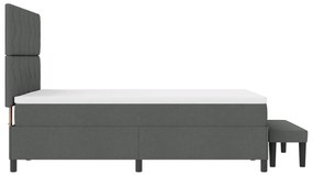 Box Spring Ágy Matraccal és Pad Sötétszürke 140x190 cm Szövet