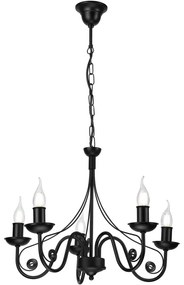 Csillár láncon DONATO 5xE14/40W/230V fekete