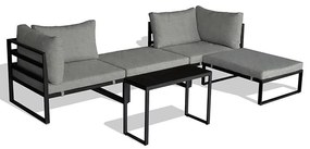 Kerti Bútorszett, Fém + Szövet, Szürke. AZ-L1761 SIL