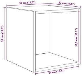 TV Szekrény Szett 2 pcs kézműves tölgy 37 x 37 x 142.5 cm
