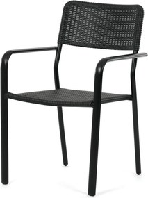 Kerti szék, fém, műanyag, fekete, AZC-H1021 BK