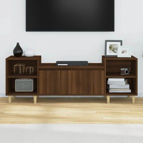 barna tölgyszínű szerelt fa TV-szekrény 160x35x55 cm
