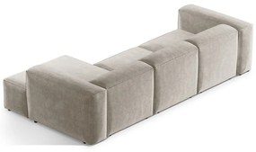 Bézs kordbársony sarokkanapé (jobb oldali-heverő résszel) Bergano – Cosmopolitan Design