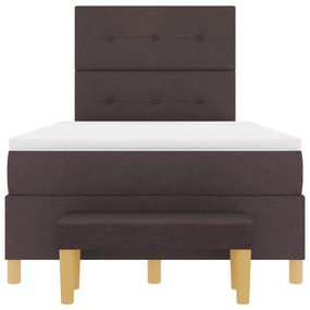 Boxspring Ágy Matrac és Pad Sötétbarna 120x200 cm Szövet