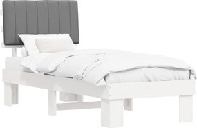 vidaXL Ágykeret Kárpitozott Fejtámlával Világosszürke 80 x 200 cm