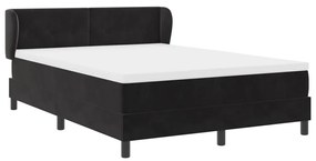 Boxspring Ágy Mattal Fekete 140x190 cm Bársony