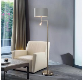 Eglo - LED Állólámpa TUNJA 1xE27/60W/230V + LED/2,1W átm. 38 cm króm/szürke