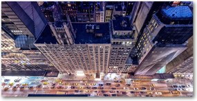 Fotó vászonkép edzett üveg New York éjszaka 140x70