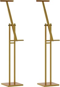 vidaXL Kiállító Állvány 2 pcs Arany 26,5 x 26,5 x 150 cm Acél