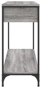 szürke sonoma színű szerelt fa konzolasztal 100 x 34,5 x 75 cm