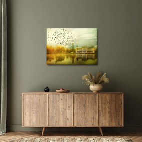 A festett táj képe lakóhelyel (70x50 cm)