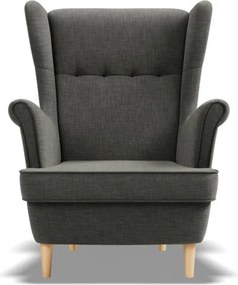 Uszak fotel, fonott, fekete