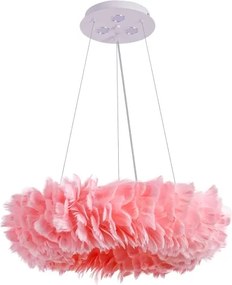 BRILAGI - LED csillár zsinóron FEATHER 3xE27/40W/230V + 3xLED/3W, átmérő 50 cm, rózsaszín