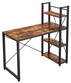 Íróasztal / számítógépasztal + polc - Vasagle Loft - 120 x 60 cm