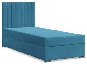 Agen egyszemélyes ágy, bársony, ágyneműtartóval, zöld