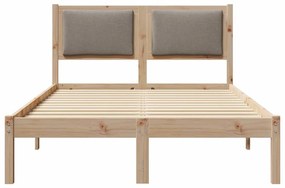 vidaXL Ágykeret fejtámlával Tópszínű 120 x 200 cm Tömör fenyőfa