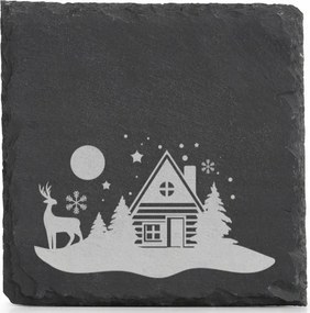 Kő alátét x4 dekoratív kunyhó az erdőben Szarvas