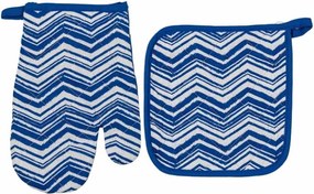 Konyhai kesztyű és konyhai tappancs Miss Lucy kék