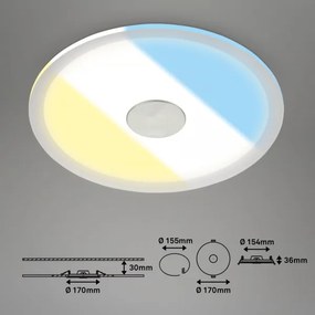 Briloner 7481019 - LED fürdőszobai beépíthető mennyezeti lámpa LED/12W/230V 3000/4000/6500K IP44 fehér