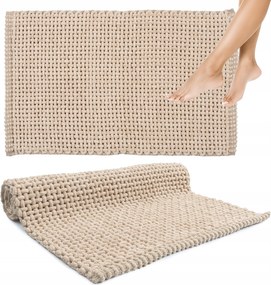 Fürdőszobaszőnyeg Bézs Csúszásgátló Puha Szőnyeg Mosható 60x100cm