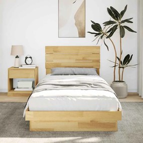ágykeret fejtámlával matrac nélkül 80x200 cm tömör fa tölgyfa