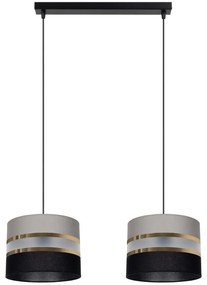 Csillár zsinóron CORAL 2xE27/60W/230V szürke-fekete