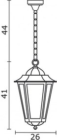 NOVOLUX 096B-G05X1A-01 ELITE Kültéri Függő Lámpa Fehér, Átlátszó IP43