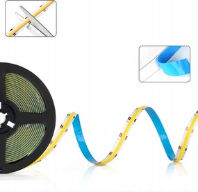 Cob Led szalag 7W/m 12V IP20 Erős Fény Folyamatos 320LED Semleges 7m