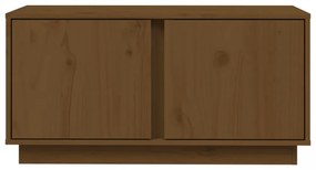 mézbarna tömör fenyőfa TV-szekrény 80x35x40,5 cm