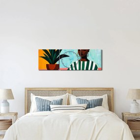 Kép - Nő virággal (órával) (90x30 cm)